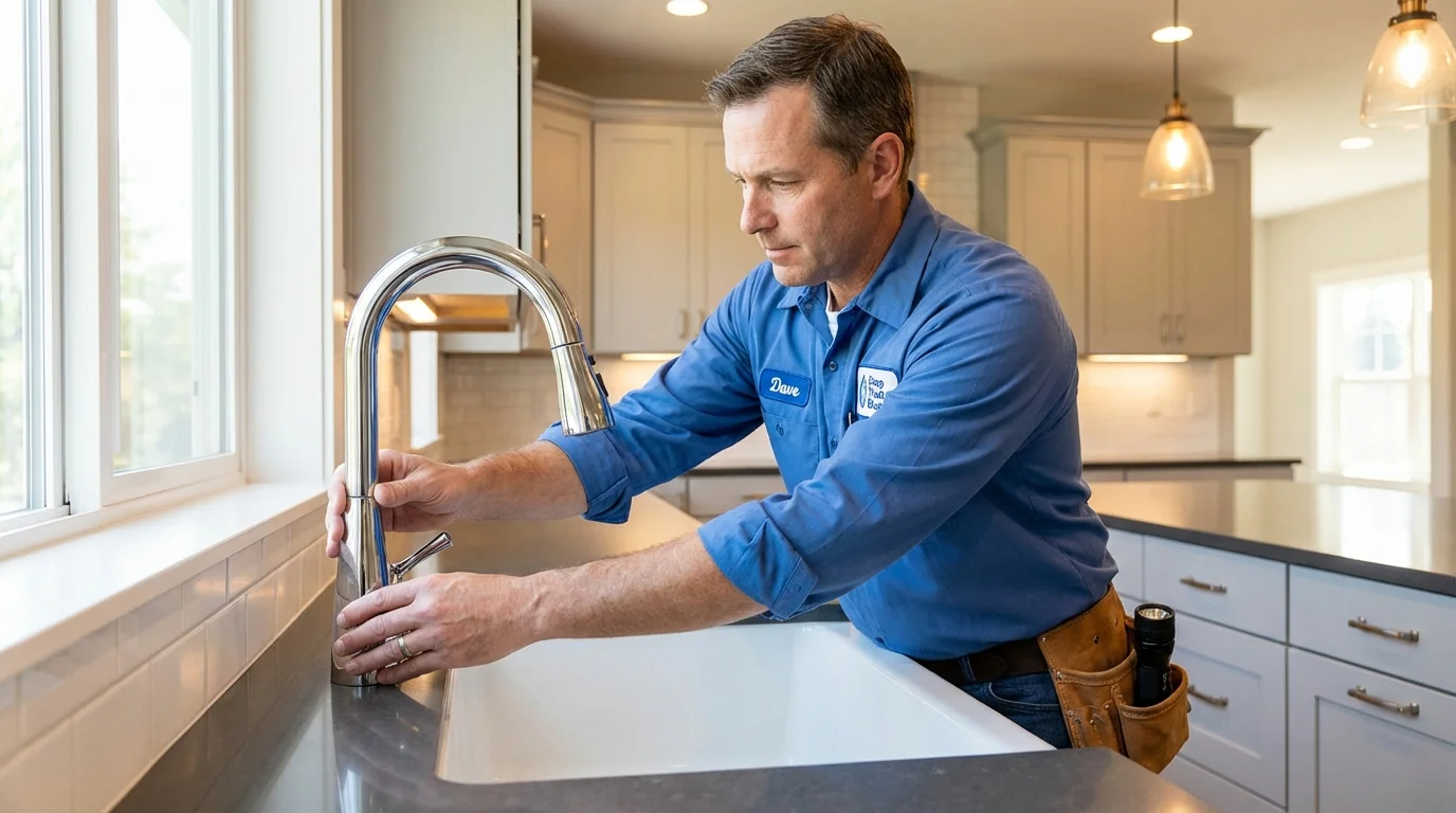 Kitchen faucet installation by Johns Plumbing LLC in Greentown